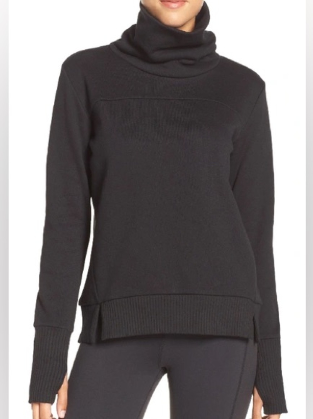 Alo Yoga Haze Funnel Neck Sweatshirt (Black)